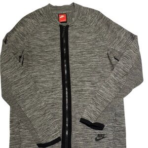 Nike Gray Zip-Up tech knit bomber jacket